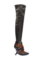 rare TOM FORD Runway brown multi belt buckle thigh high boots