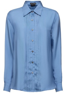 Tom Ford Satin Shirt W/ Pleated Front