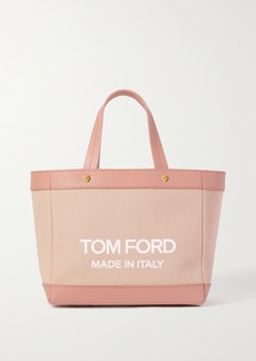 Tom Ford Screw Small Leather-trimmed Printed Canvas Tote