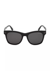 Tom Ford Shiny Black Smoke 54MM Square Sunglasses