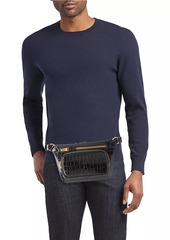 Tom Ford Shiny Croc-Embossed Belt Bag