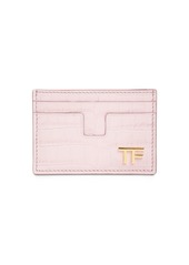 Tom Ford Shiny Croc Embossed Leather Card Holder