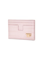 Tom Ford Shiny Croc Embossed Leather Card Holder