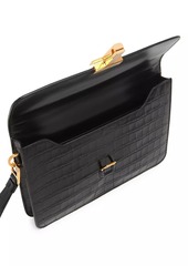 Tom Ford Shiny Croc-Embossed Portfolio Wrist Bag