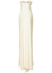 Tom Ford Silk Maroccaine Strapless Column Gown