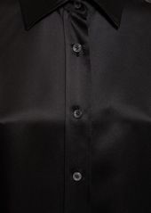 Tom Ford Silk Satin Shirt W/ Pleated Front