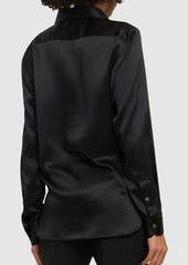 Tom Ford Silk Satin Shirt W/ Pleated Front