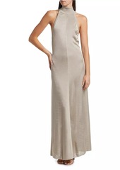 Tom Ford Slinky Button-Back Halter Gown