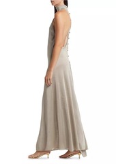 Tom Ford Slinky Button-Back Halter Gown