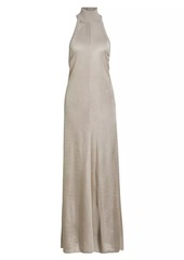 Tom Ford Slinky Button-Back Halter Gown