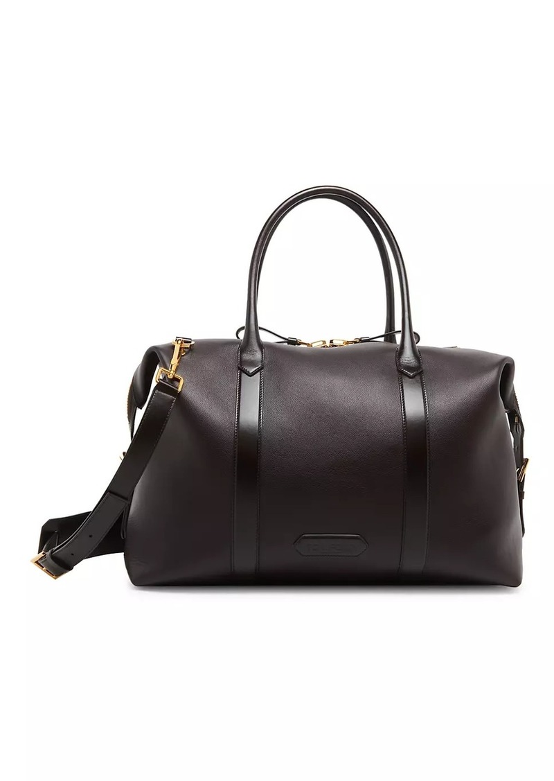 Tom Ford Smooth Grain Leather Side-Buckle Duffle Bag