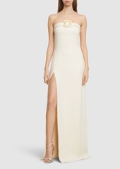 Tom Ford Strapless Viscose Maxi Dress W/ Slit