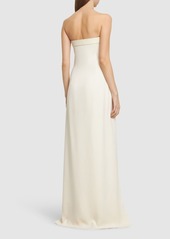 Tom Ford Strapless Viscose Maxi Dress W/ Slit