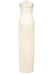 Tom Ford Strapless Viscose Maxi Dress W/ Slit