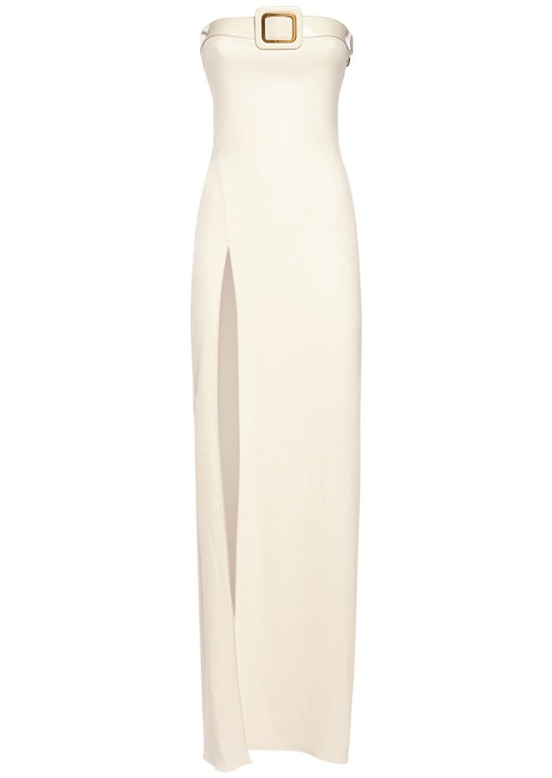 Tom Ford Strapless Viscose Maxi Dress W/ Slit