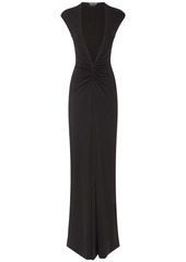 Tom Ford Stretch Sable Jersey Draped Long Dress