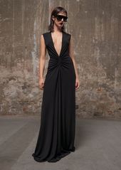 Tom Ford Stretch Sable Jersey Draped Long Dress