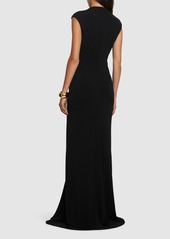 Tom Ford Stretch Sable Jersey Draped Long Dress