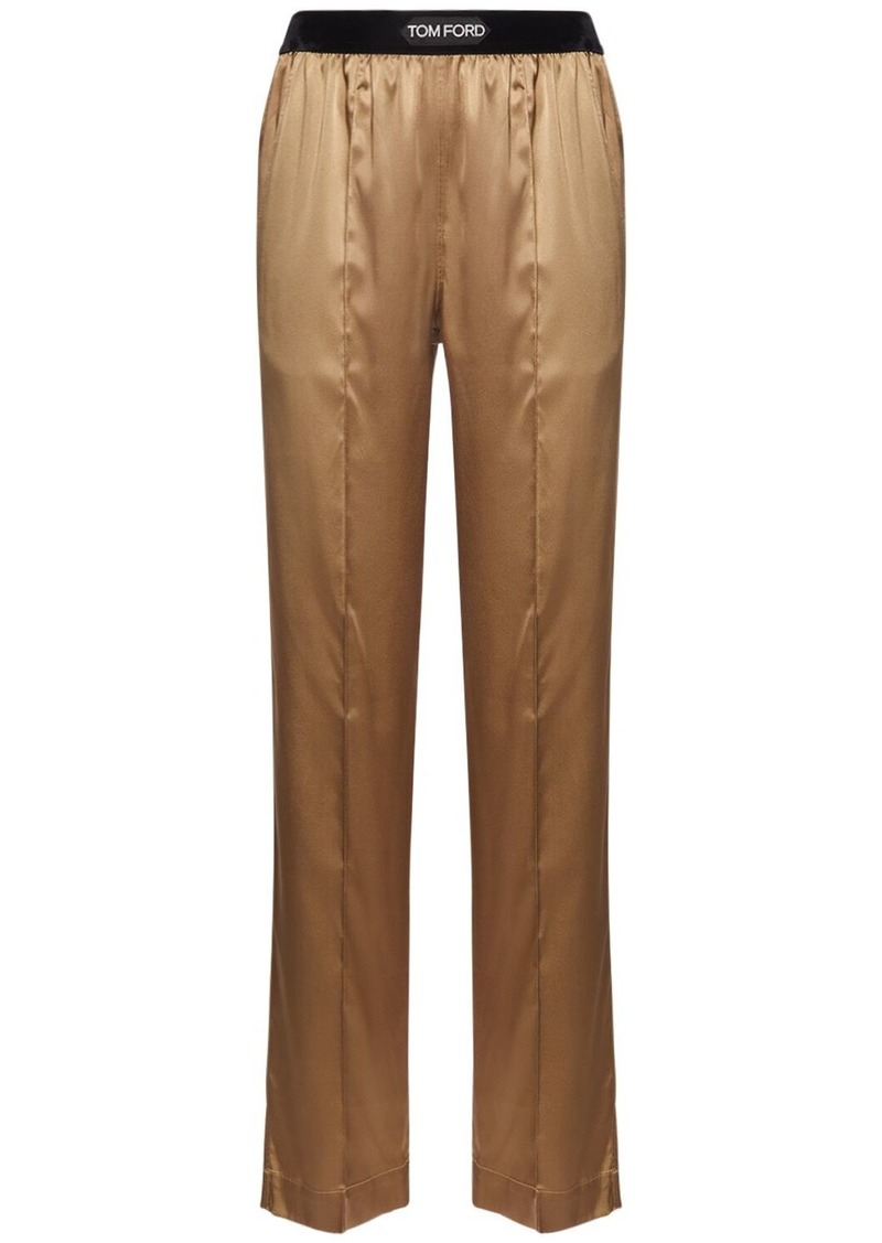 Tom Ford Stretch Silk Satin Straight Pants