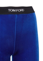 Tom Ford Stretch Velvet Logo Leggings