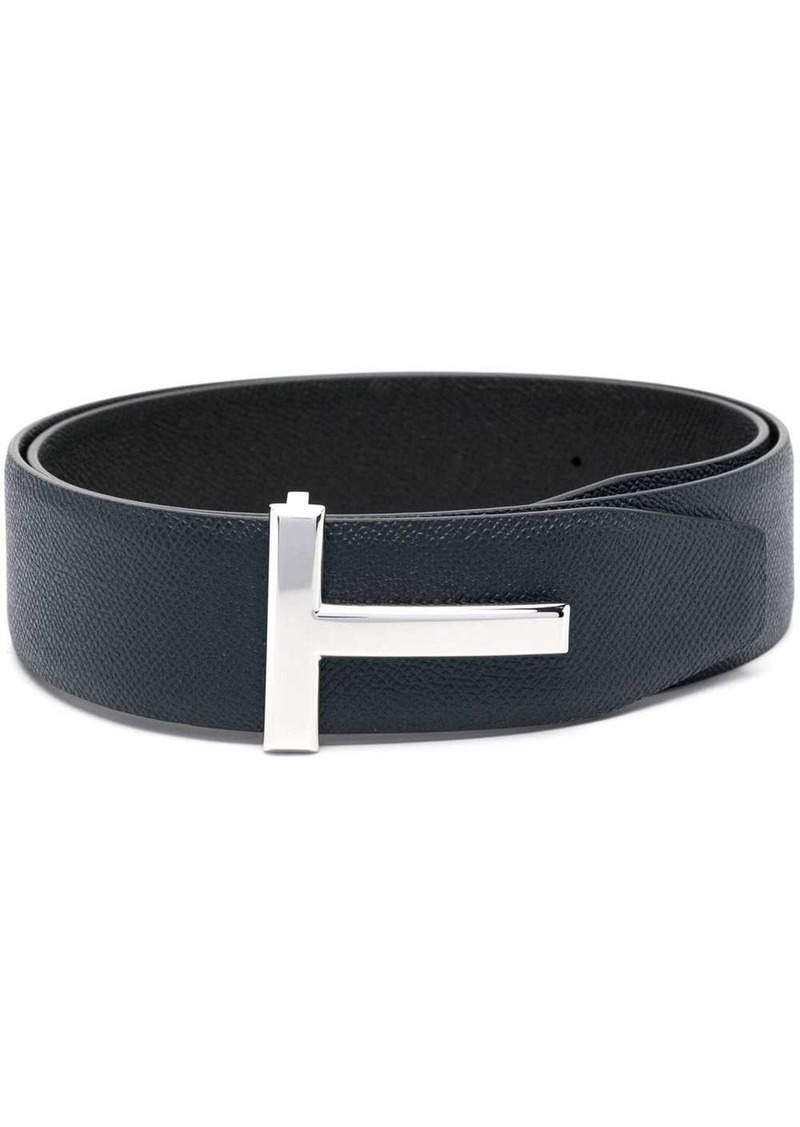 Tom Ford T logo-buckle leather belt