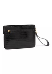 Tom Ford T Pin Glossy Croc -Embossed Leather Portfolio