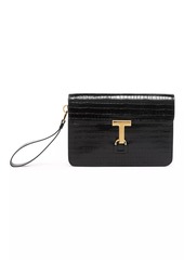 Tom Ford T Pin Glossy Croc -Embossed Leather Portfolio