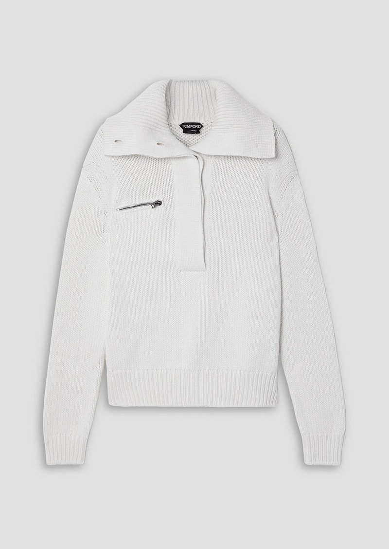 TOM FORD - Cashmere and cotton-blend sweater - White - M