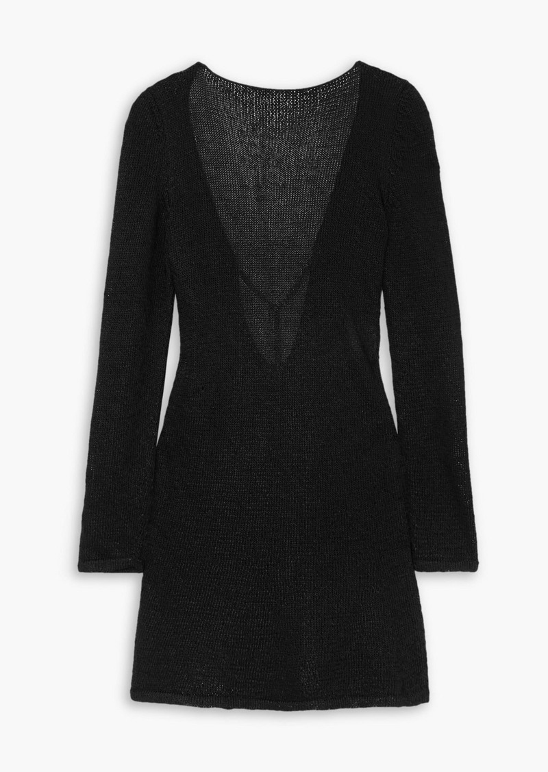 TOM FORD - Chain-embellished open-back knitted mini dress - Black - L