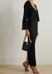 TOM FORD - Cropped tie-neck knitted top - Black - M