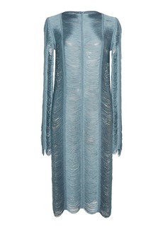 Tom Ford - Draped Fringe Midi Dress - Blue - IT 38 - Moda Operandi