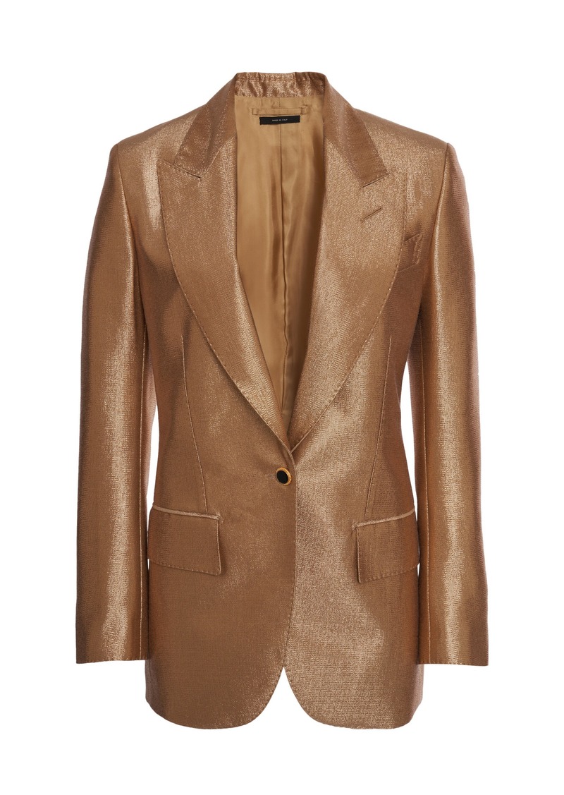 Tom Ford - Metallic Wool Blazer - Gold - IT 38 - Moda Operandi