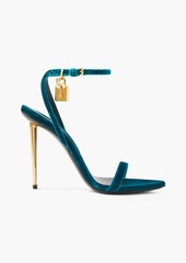 TOM FORD - Padlock velvet sandals - Blue - EU 36