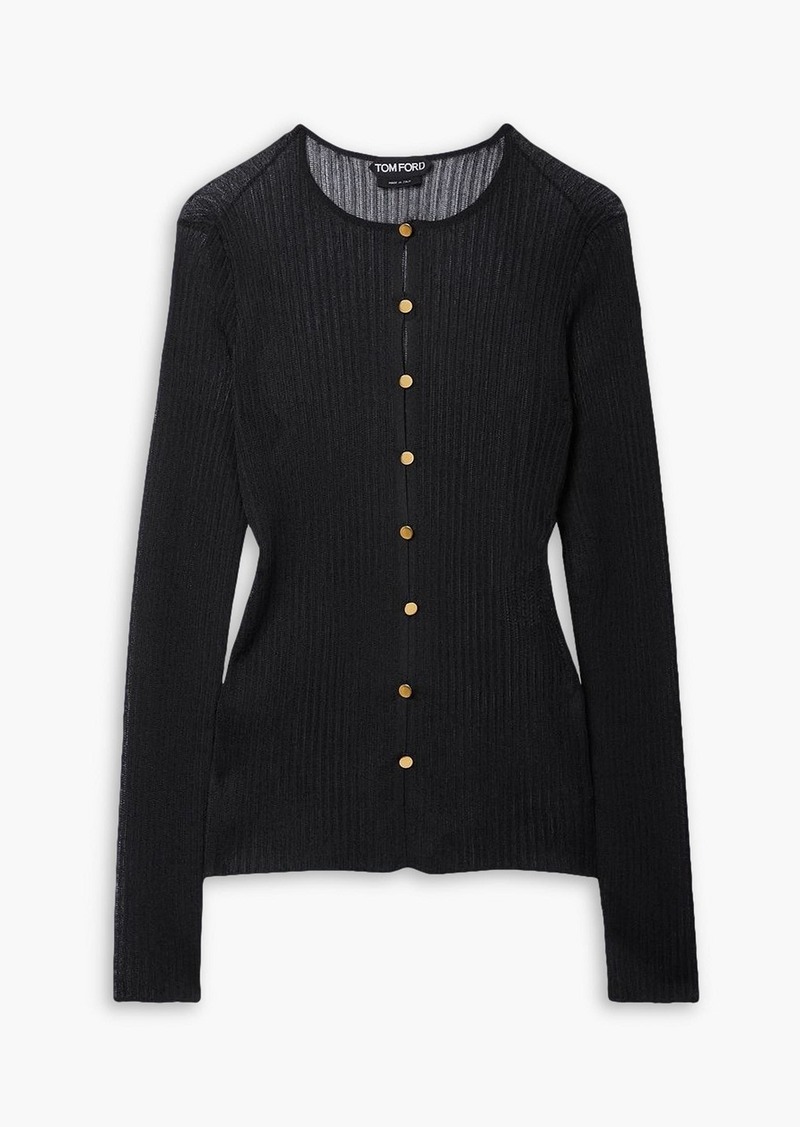 TOM FORD - Ribbed-knit cardigan - Black - L