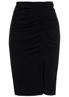 TOM FORD - Ruched stretch-crepe skirt - Black - IT 46