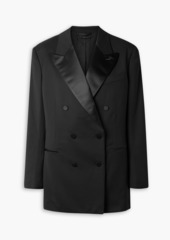 TOM FORD - Satin-trimmed grain de poudre wool blazer - Black - IT 44