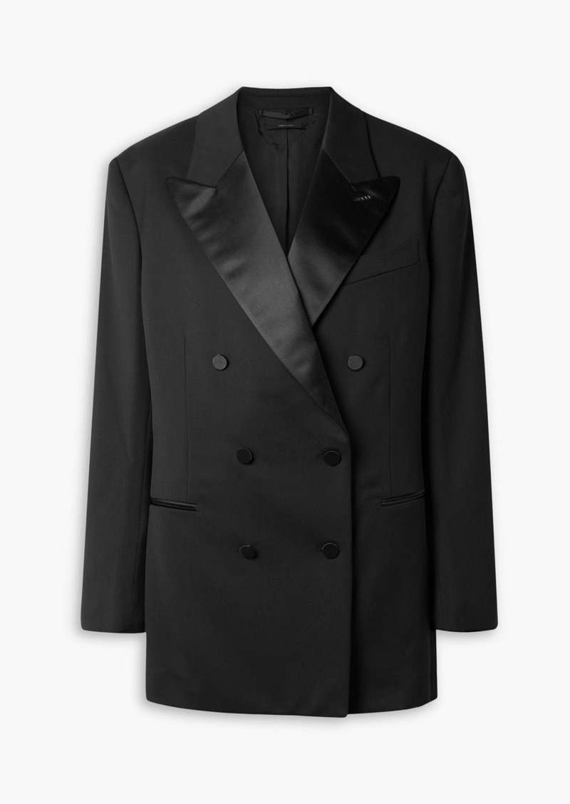 TOM FORD - Satin-trimmed grain de poudre wool blazer - Black - IT 44