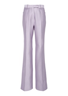 Tom Ford - Tailored Silk-Blend Wide-Leg Pants - Purple - IT 36 - Moda Operandi