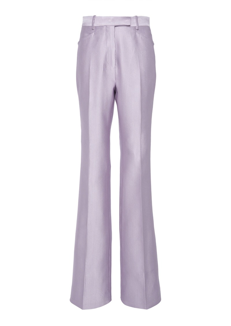 Tom Ford - Tailored Silk-Blend Wide-Leg Pants - Purple - IT 36 - Moda Operandi