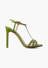 TOM FORD - Whitney embellished lizard-effect leather sandals - Green - EU 36