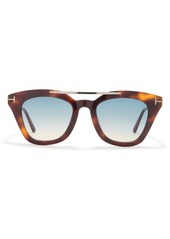 TOM FORD 49mm Cat Eye Sunglasses in Blonde Havana /Gradient Green at Nordstrom Rack