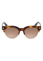 TOM FORD 52mm Half Frame Sunglasses in Blonde Havana /Brown Mirror at Nordstrom Rack