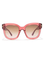 TOM FORD 52mm Square Sunglasses in Pink /Other /Gradient Brown at Nordstrom Rack