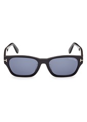 TOM FORD 54mm Square Sunglasses in Shiny Black /Blue at Nordstrom Rack