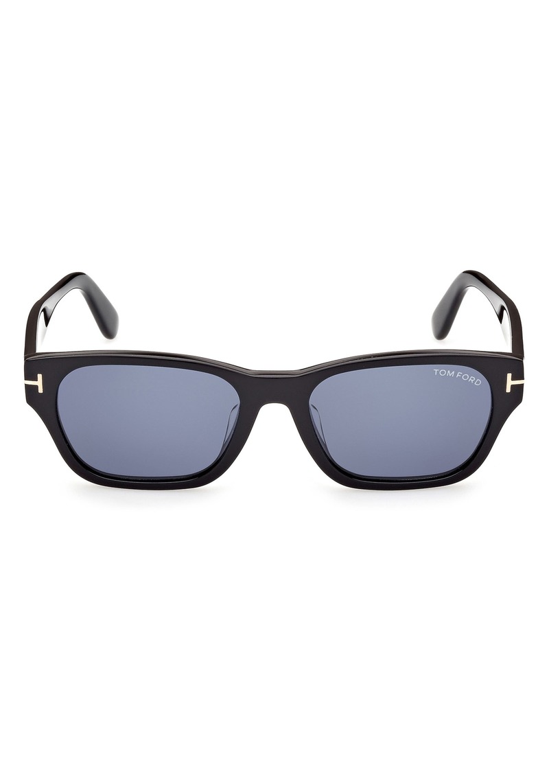 TOM FORD 54mm Square Sunglasses in Shiny Black /Blue at Nordstrom Rack
