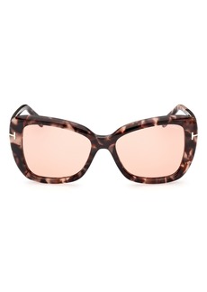 TOM FORD 55mm Butterfly Sunglasses in Colored Havana /Violet at Nordstrom Rack