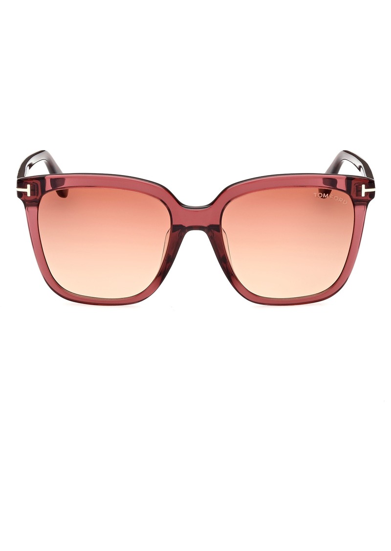 TOM FORD 55mm Butterfly Sunglasses in Shiny Bordeaux /Bordeaux at Nordstrom Rack