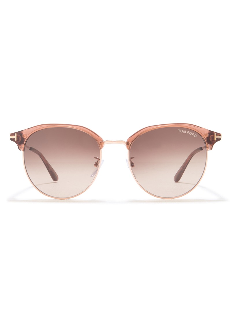 TOM FORD 55mm Gradient Round Sunglasses in Light Brown /Gradient Brown at Nordstrom Rack