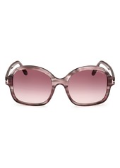 TOM FORD 57mm Butterfly Sunglasses in Shiny Violet /Mirror Violet at Nordstrom Rack