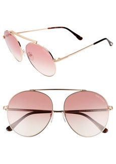 Tom Ford Simone 58mm Gradient Mirrored Round Sunglasses (Nordstrom Exclusive)